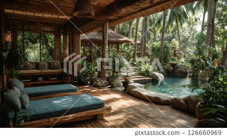 Luxury Tropical Resort Poolside Relaxation 126660969