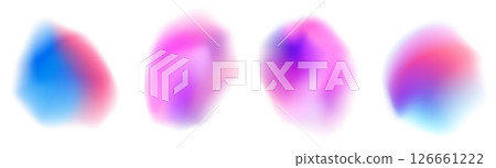 Smooth gradient colorful fluid shapes, vivid blurry chameleon iridescent stain, soft liquid aura blotches, neon watercolor spots, aurora glow. Abstract holographic y2k forms. Vector illustration Smooth gradient colorful fluid shapes, vivid blurry chameleon iridescent stain, soft liquid aura blotches, neon watercolor spots, aurora glow. Abstract holographic y2k forms. Vector illustration 126661222