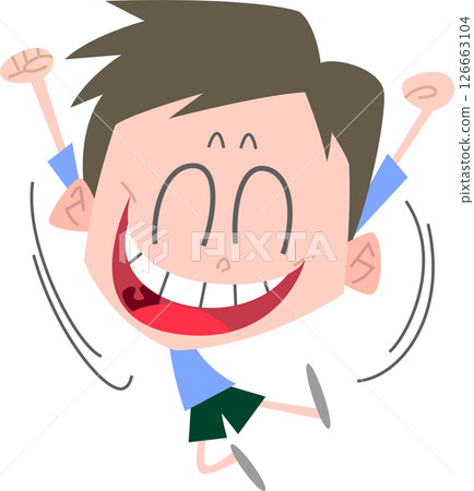 Jumping for joy man (no outline) 126663104