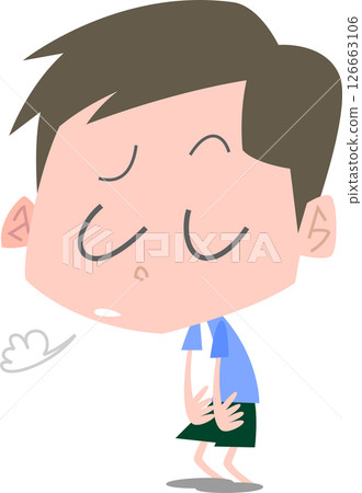 A man sighing with a dissatisfied expression (no main line) A man sighing with a dissatisfied expression (no main line) 126663106