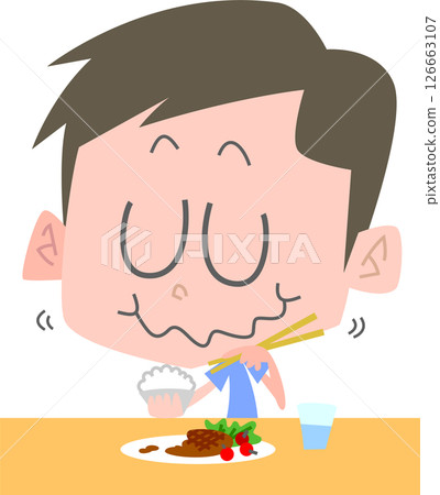 A man eating a meal (no main lines) A man eating a meal (no main lines) 126663107