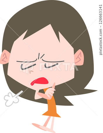 一名女子帶著不滿的表情嘆了口氣(無主線) 一名女子帶著不滿的表情嘆了口氣(無主線) 126663141