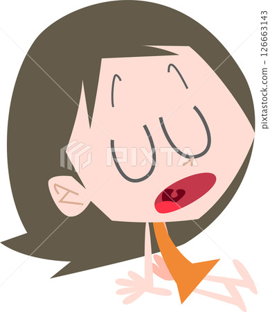 女人張著嘴坐著，沒有主線 126663143