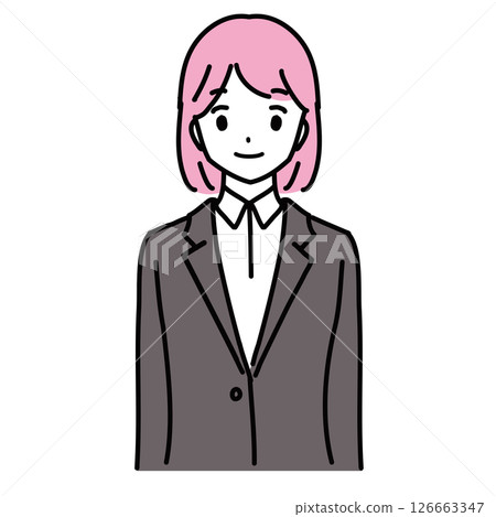 Illustration of a young woman in a suit 126663347
