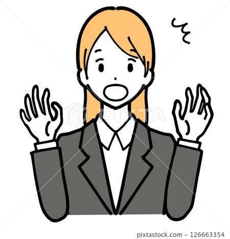 一個女人穿著驚訝的衣服的插圖 126663354