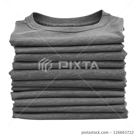 Stack of gray t-shirts 126663722