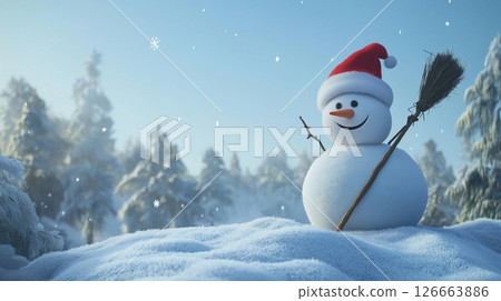 snowman, santa, christmas 126663886