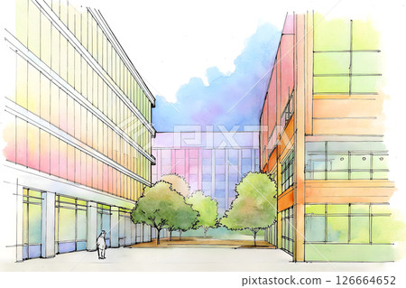 Hand-drawn architectural sketches 126664652