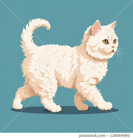 My beloved Selkirk Rex cat walking gracefully 126664960