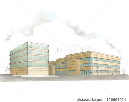 手繪建築草圖 手繪建築草圖 126665034