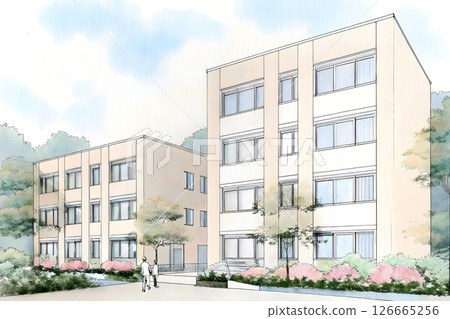 Hand-drawn apartment architectural sketch 126665256