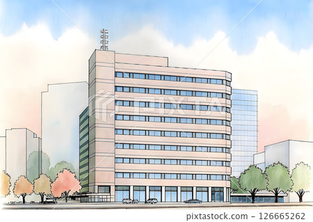 Hand-drawn apartment architectural sketch 126665262