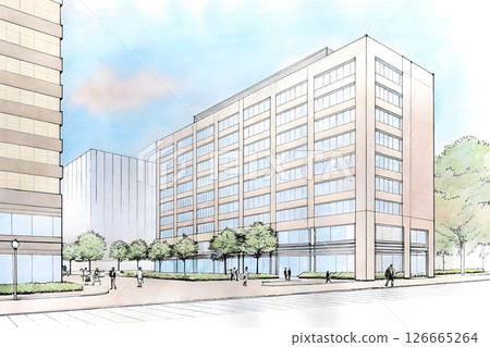 Hand-drawn apartment architectural sketch 126665264