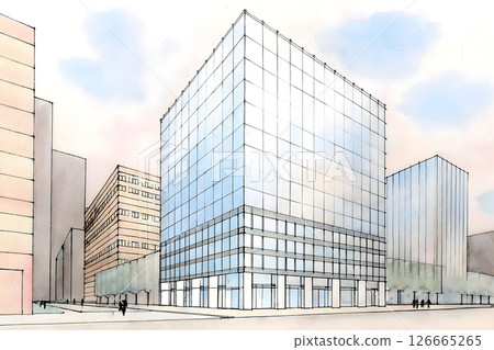 Hand-drawn apartment architectural sketch 126665265