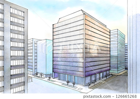 Hand-drawn apartment architectural sketch 126665268