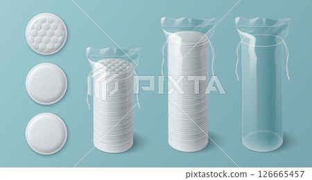 Set of realistic cotton pads Set of realistic cotton pads 126665457