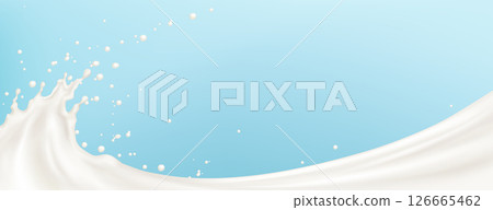 White milk splash wave 126665462