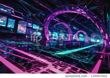 Cyberpunk Tunnel 126665802