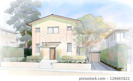 Hand-drawn architectural sketches 126665822