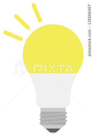 Icon illustration of a shining LED light bulb 126666407