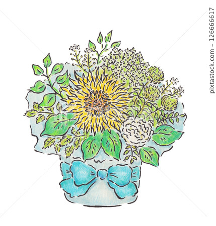 Sunflower bouquet illustration Sunflower bouquet illustration 126666617