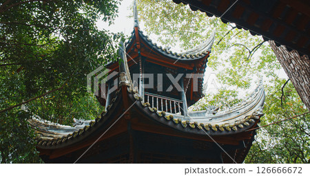 Chengdu, Sichuan, China. Traditional Chinese Style Building At Park Of Wuhou Memorial Temple. Ancestral Or Memorial Hall, Wuhou Ci. Wuhou Ci Is Dedicated To Zhuge Liang Hero Of Classic Romance Of Chengdu, Sichuan, China. Traditional Chinese Style Building At Park Of Wuhou Memorial Temple. Ancestral Or Memorial Hall, Wuhou Ci. Wuhou Ci Is Dedicated To Zhuge Liang Hero Of Classic Romance Of 126666672