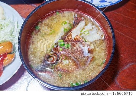 A delicious breakfast at a guesthouse in Minamiizu, including miso soup with red snapper. Hirizo Hama Nakagi Minamiizu Town Izu Peninsula Shizuoka Prefecture 2024 126666715
