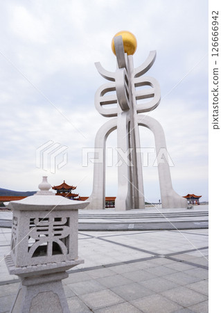 FUYUAN, CHINA - MAY 13 2025- Eastern Square. The monument of Fuyuan city is the most eastern point of China, border crossing between China and Russia. 126666942