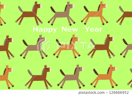 Running horse pattern New Year's card Running horse pattern New Year's card 126666952