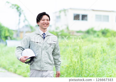 Walking worker Walking worker 126667383