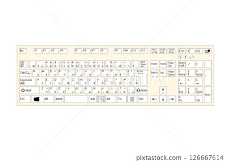 Computer keyboard illustration, beige color Computer keyboard illustration, beige color 126667614
