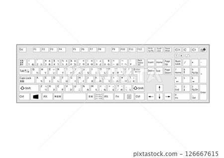 Simple keyboard illustration, gray and black, desktop computer Simple keyboard illustration, gray and black, desktop computer 126667615