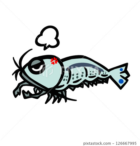 Simple illustration of an angry Yamato shrimp Simple illustration of an angry Yamato shrimp 126667995