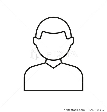 Male Avatar Profile Line Icon. User Identification And Online Presence Outline Symbol. Personal Account Representation. Editable Stroke. Isolated Vector Illustration 126668337