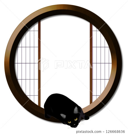 Round window and cat 126668636