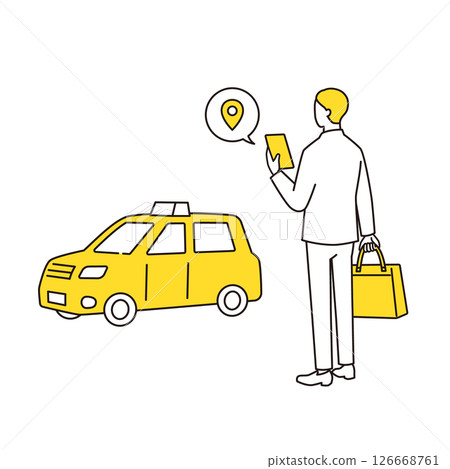商人用智慧型手機叫計程車 商務包 126668761