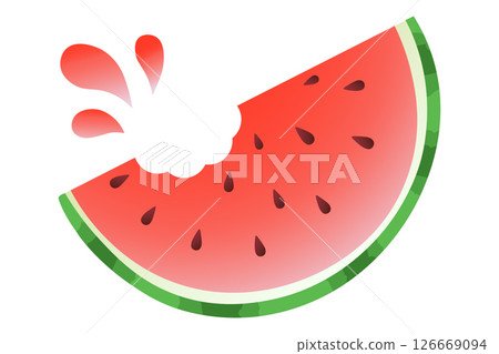 Fresh juicy watermelon slice with seeds and splash, isolated on a transparent background. Summer fruit vector illustration Fresh juicy watermelon slice with seeds and splash, isolated on a transparent background. Summer fruit vector illustration 126669094