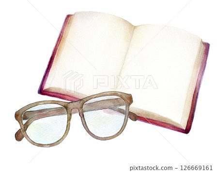 Watercolor illustration: Reading time 126669161