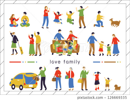 家庭插畫素材合集 126669335