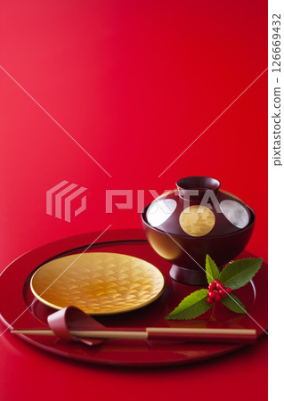 新年的日本餐具 126669432
