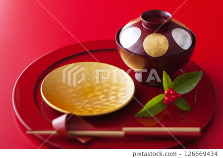 新年的日本餐具 126669434