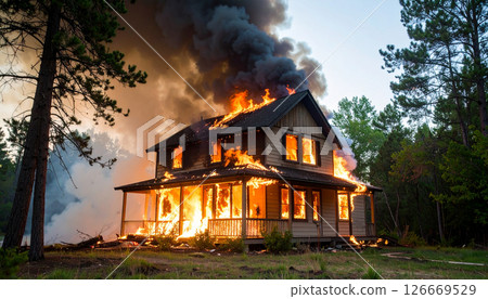 House fire image (AI generated image) 126669529