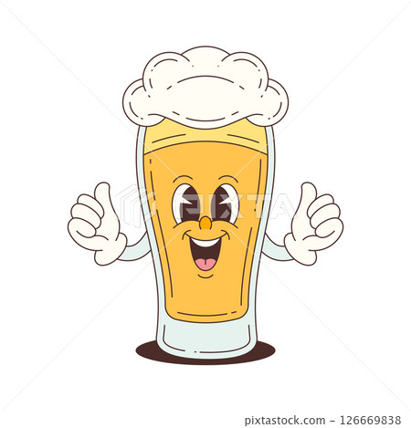 Cheerful Cartoon Beer Mascot With Frothy Head Thumbs Up And Friendly Look For Fun Projects Cheerful Cartoon Beer Mascot With Frothy Head Thumbs Up And Friendly Look For Fun Projects 126669838