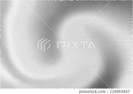 Dotted gradient pattern. Halftone textured effect. Vector grunge noisy abstract bg. Wavy radial grainy elements on white backdrop. Radiate shade with pixels. Dotted gradient pattern. Halftone textured effect. Vector grunge noisy abstract bg. Wavy radial grainy elements on white backdrop. Radiate shade with pixels. 126669887