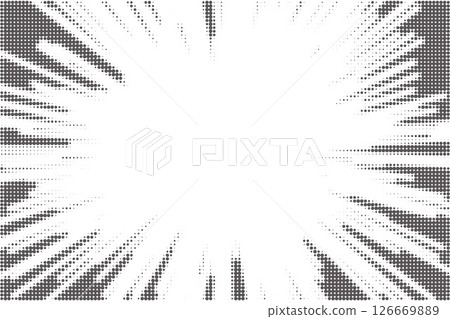 Speed lines in frame for manga comics book. Radial motion background. Monochrome explosion and flash glow. Vector Speed lines in frame for manga comics book. Radial motion background. Monochrome explosion and flash glow. Vector 126669889
