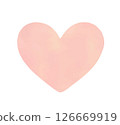 Watercolor hand painted heart illustration 126669919