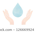 Hands wrapping a drop (watercolor style) 126669924