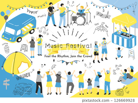 People enjoying a music festival People enjoying a music festival 126669928