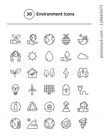 Environment vector line icons set. 126669975