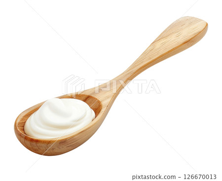 Wooden spoon with sour cream 126670013